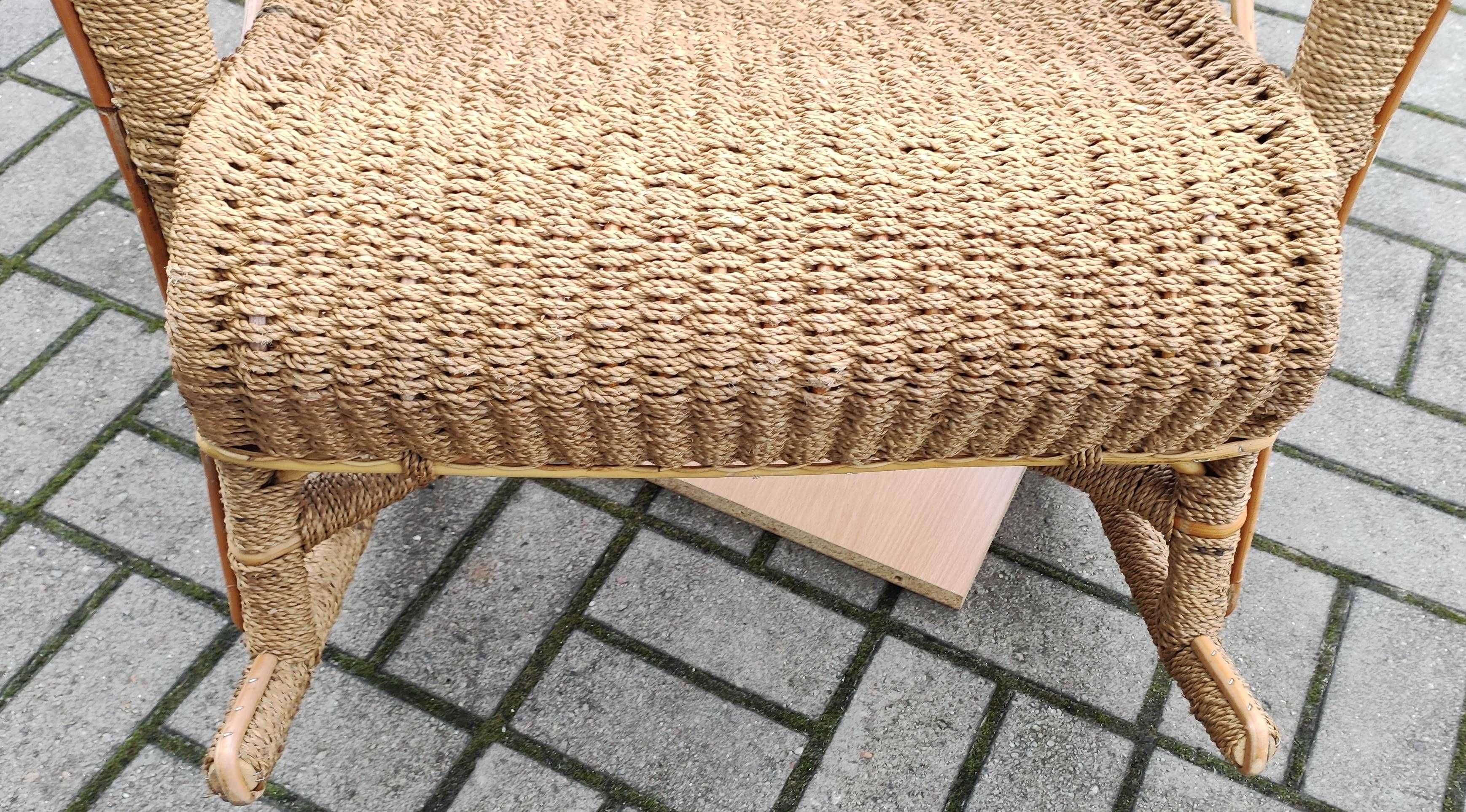 Fotel wiklina, rattan, duży, bujany