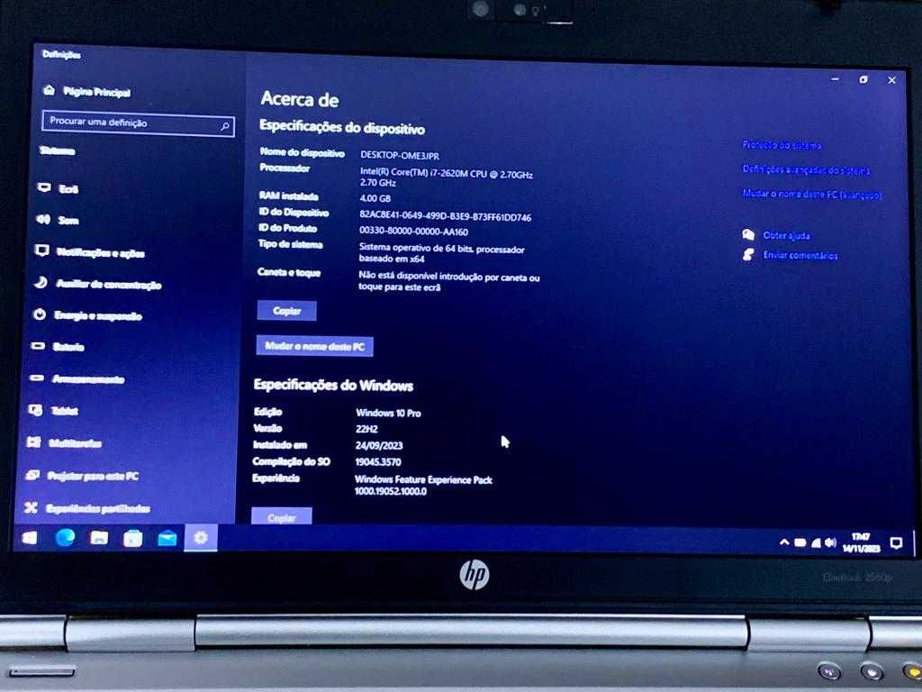 PC Portátil HP EliteBook 2560p