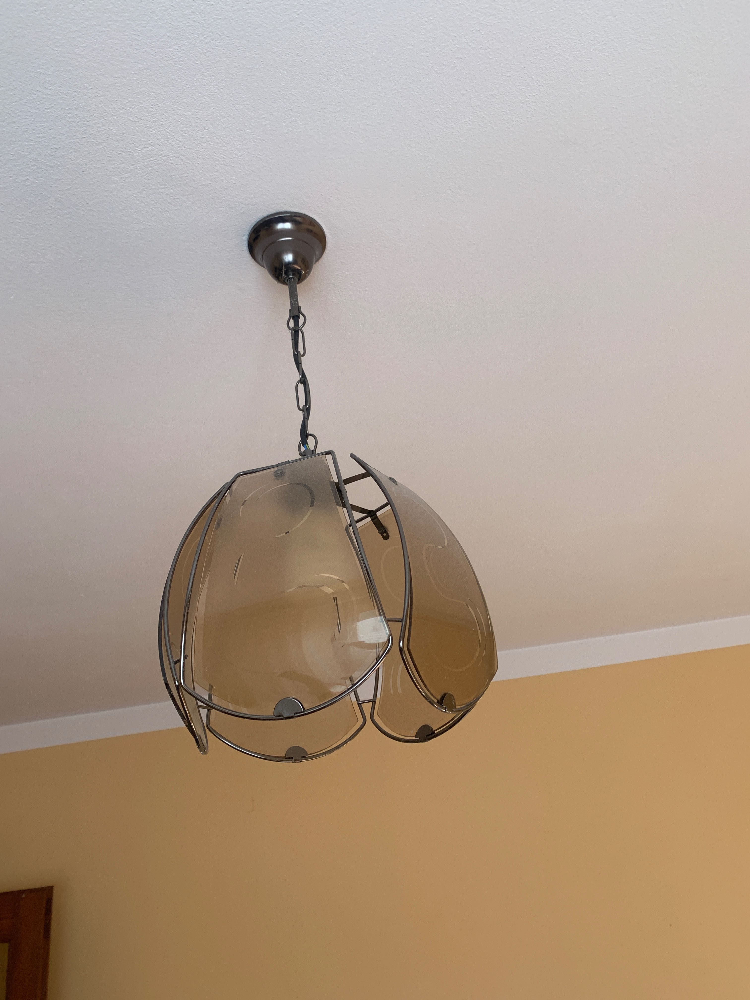 Żyrandol / lampa wisząca szklana / metalowa - HIT!