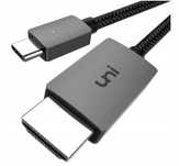 UNI Kabel USB-C do HDMI 4K nylonowy do Mac Book iPad 1,8m
