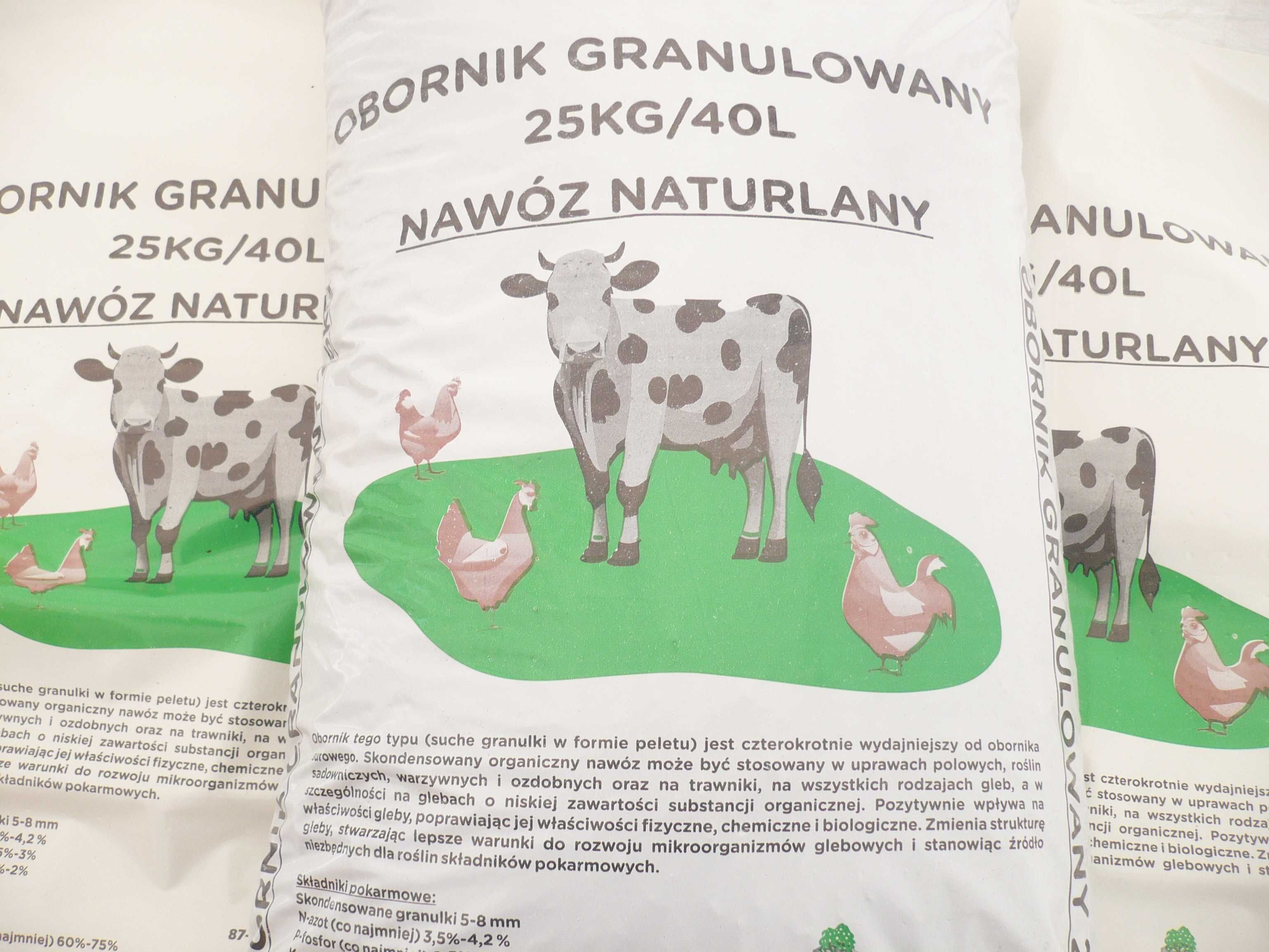 Obornik granulowany Nawóz naturalny ekologiczny  1000kg 1t