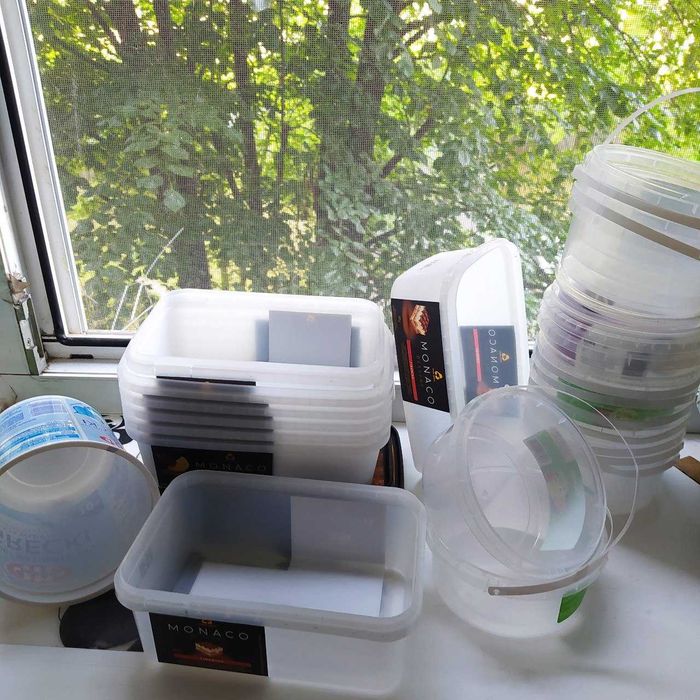 пластикові відра 3 літри коробка бокс харчова тара 0,5  1 літр відро