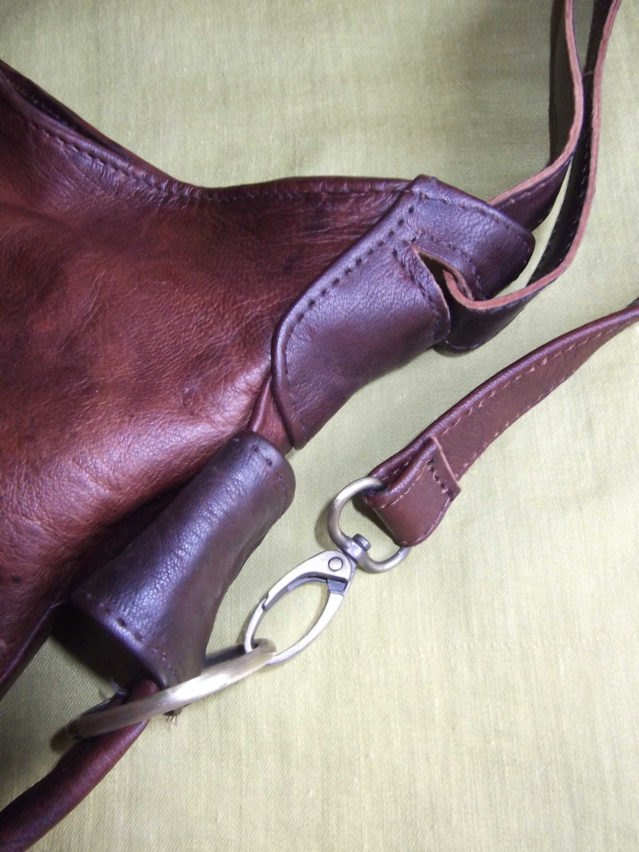 Mala castanha grande PELE VERDADEIRA / Large brown bag in REAL LEATHER