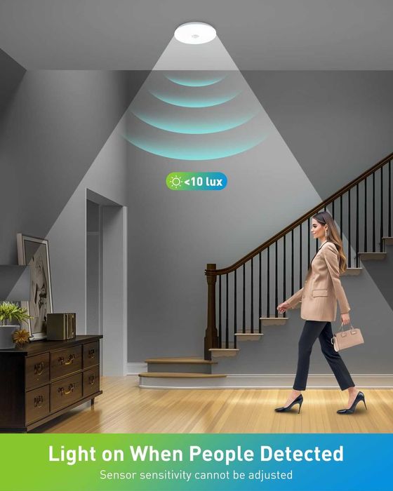 Lampa sufitowa LED 15W z czujnikiem ruchu 15cm IP44 3 barwy