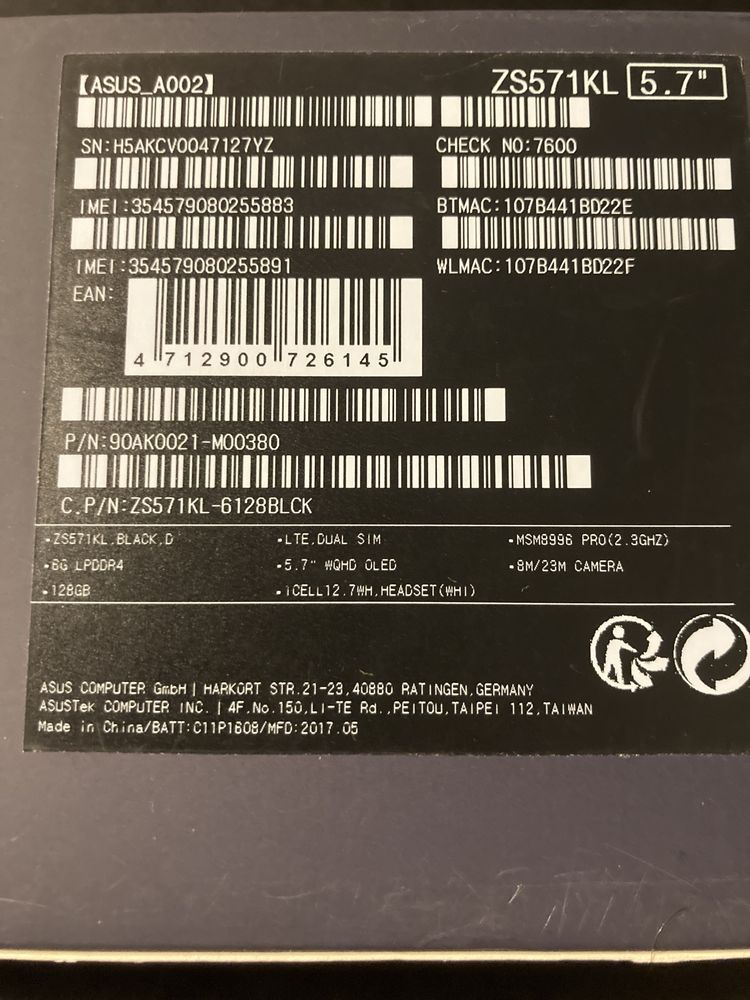 Asus ZS571KL (2018) Desbloqueado