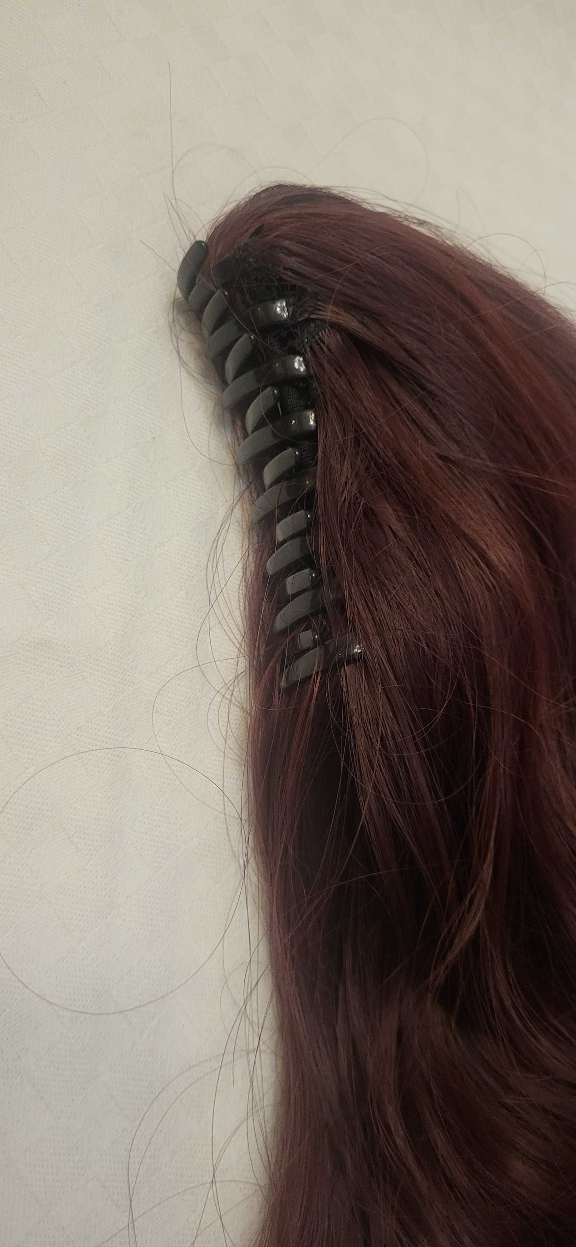 Extensão de cabelo para fazer rabo de cavalo - tom bordô