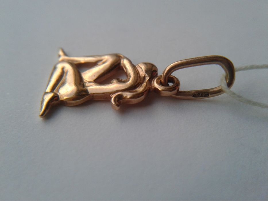 Золотая подвеска 1,42 гр. 583 СССР золотой кулон золота підвіска Діва