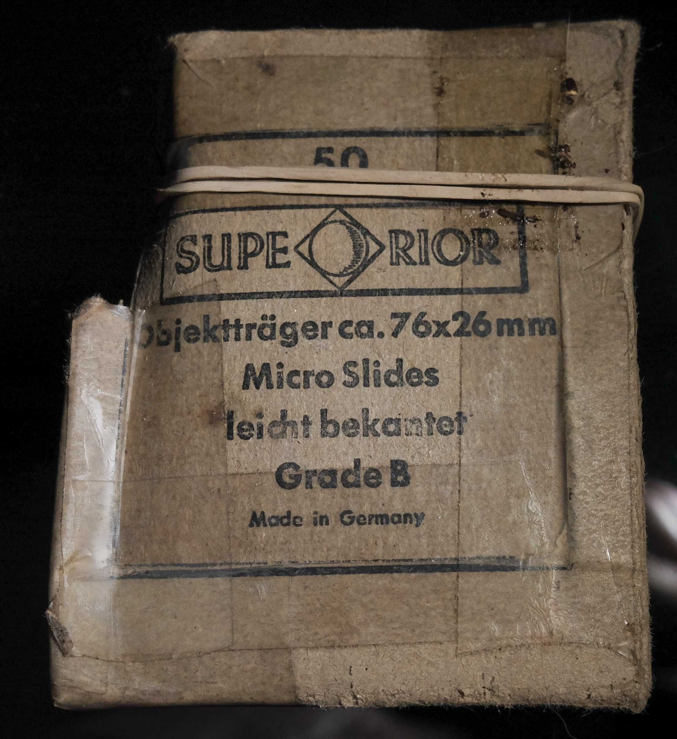 50 Slides para Microscópio - Made in Germany - Grade B - 76x26mm