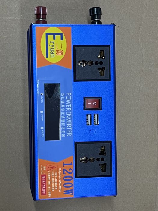 Інвертор 12V-220V/ 1000W номінал/ LCD дисплей/ перетворювач напруги