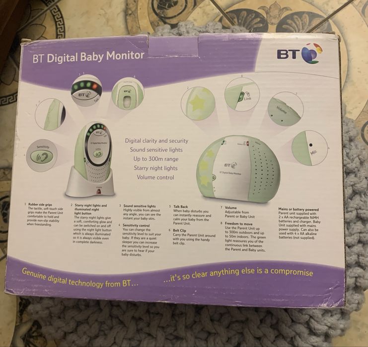 Радіоняня з підсвіткою і двостороннім зв’язком BT Digital Baby Monitor