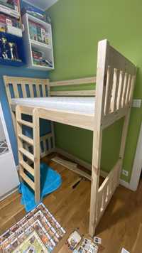 Łóżko dziecięce / Łóżeczko dziecięce (antresola), drewniane