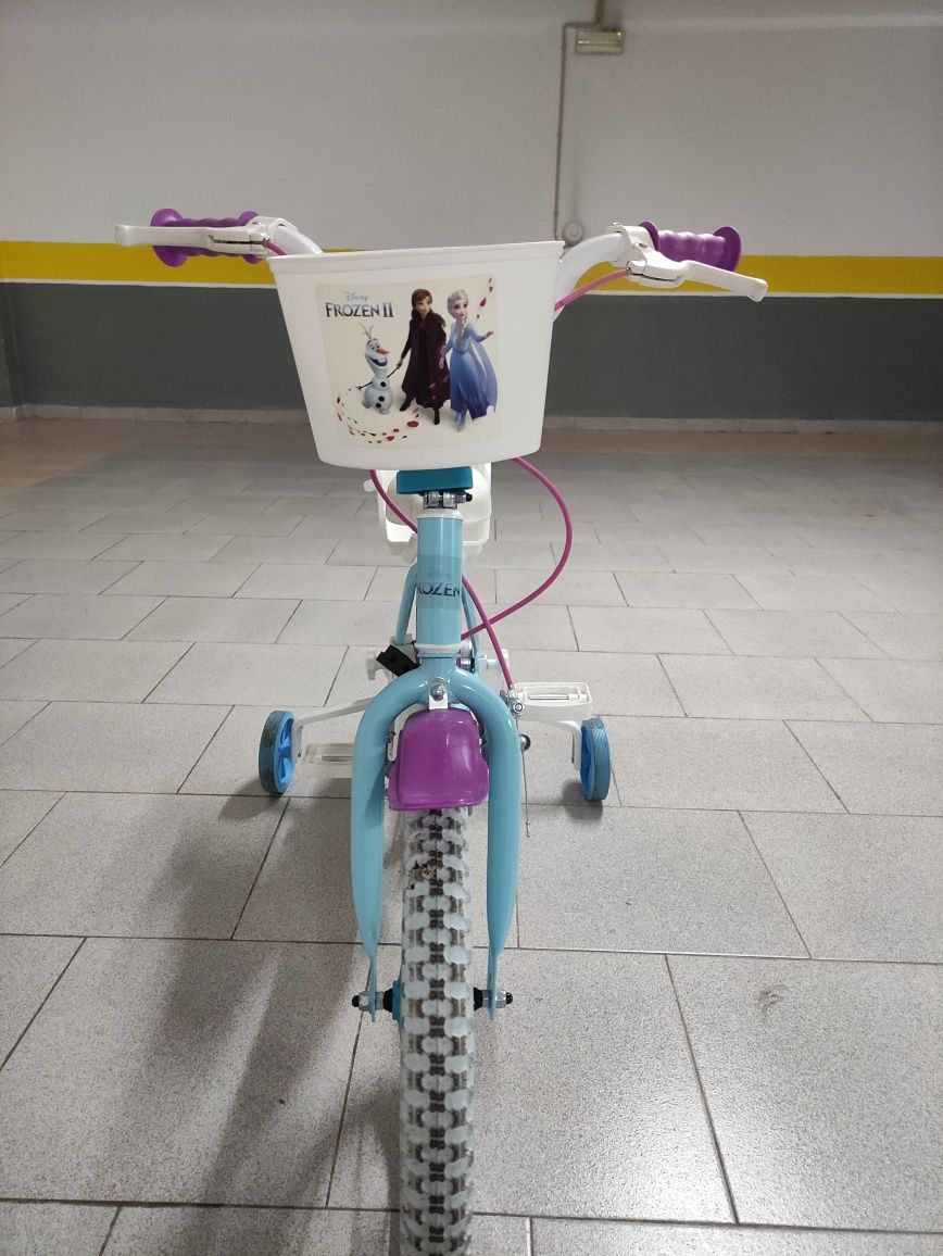 Bicicleta menina 5 anos Frozen com rodinhas