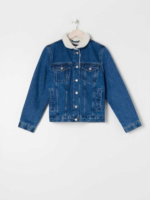 Kurtka jeansowa sherpa damska rozmiar XS 34 Sinsay