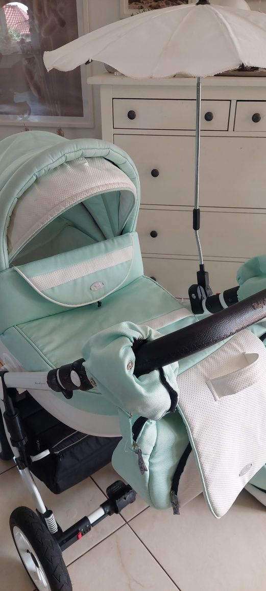 Baby Merc mietowy ,wózek 3w1,bardzo zadbany,mozliwa wysylka