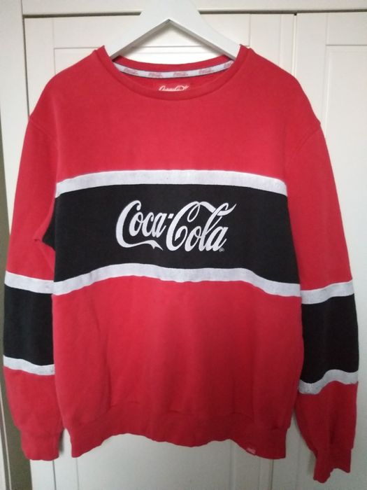 Bluza Sweter Primark Coca Cola uniseks L czerwony czarny z napisem