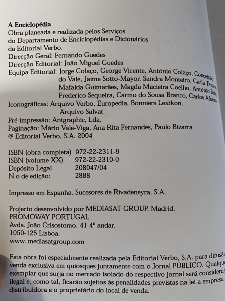 Enciclopédia Editorial Verbo nunca utilizada