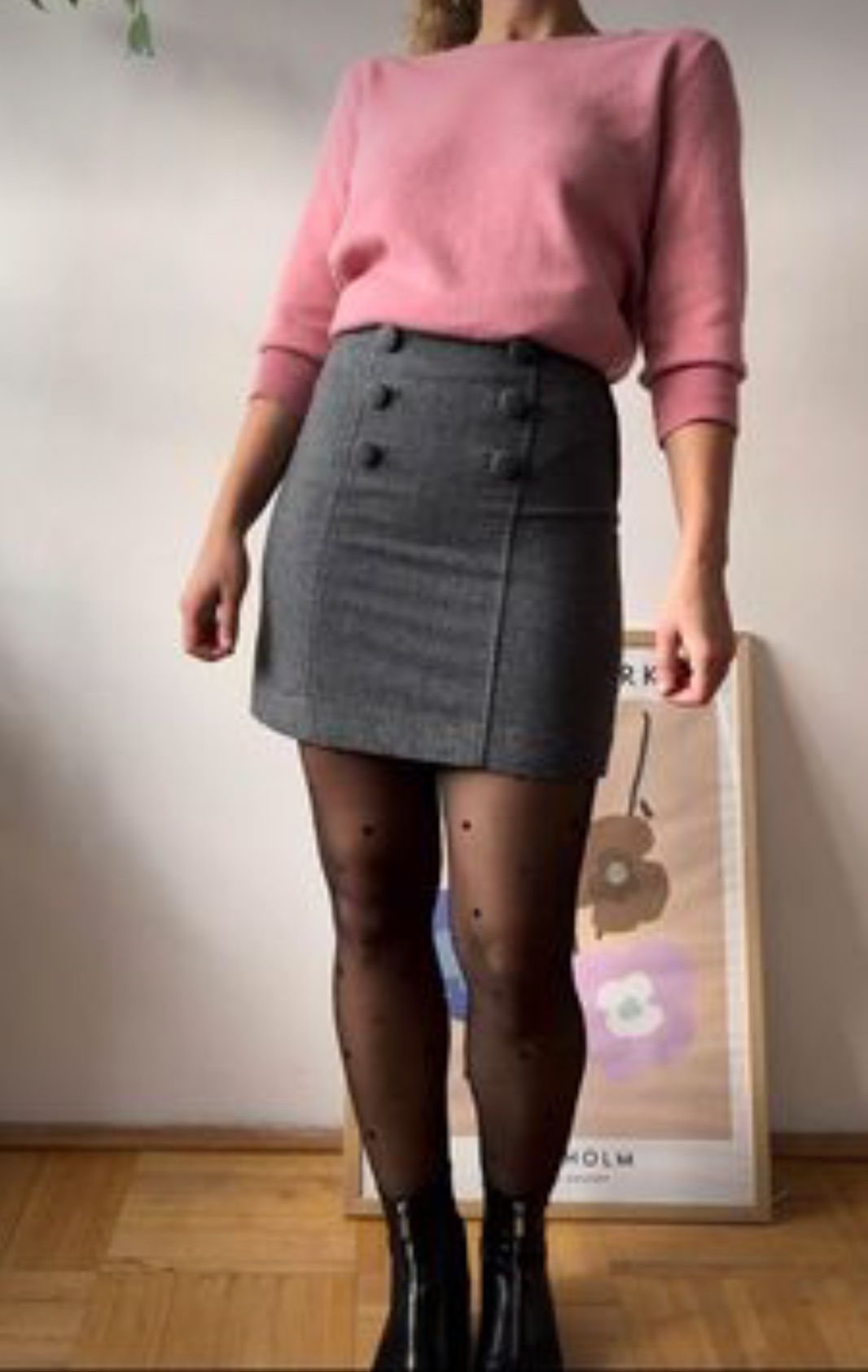 Wełniana spódniczka mini H&M