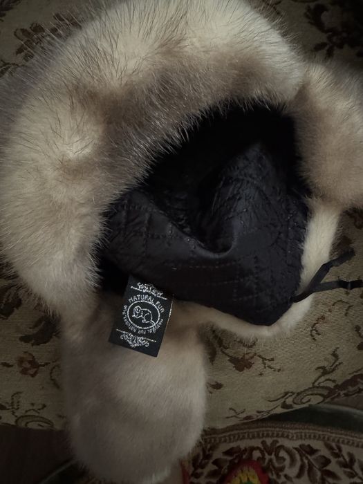 Шапка норковая бежевый цвет