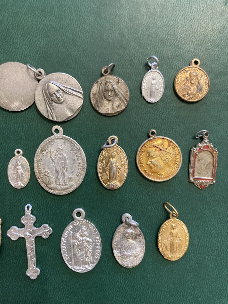 Stare antyczne medaliki święte krzyżyki miks  mix