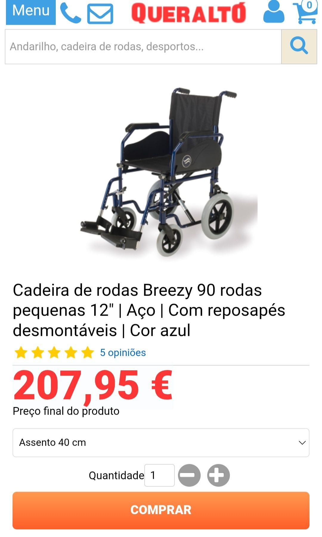 Cadeira de rodas Breezy 90