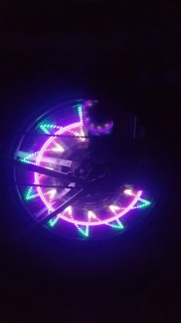 Подсветка колес радуга 32 LED на спицы ЛЕД моргалка габарит фара вело
