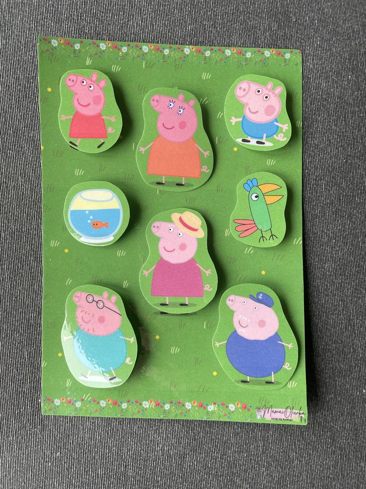Gra edukacyjna cienie świnka Peppa rodzina Peppy czuczu montessori