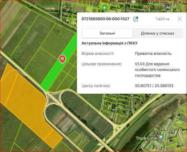 Земельна ділянка 142 сотих в Прилуцьку фасадна