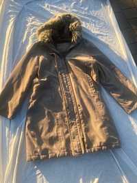 Jasna brązowa kurtka z kapturem M 38 L 40 jesień wiosna