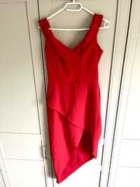 Piekna czerwona sukienka asymetryczna 36