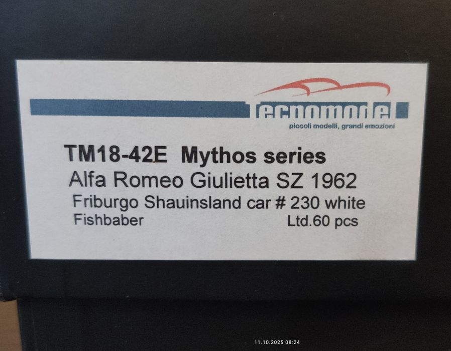 Alfa Romeo Giulietta SZ 1:18 Tecnomodel 1 z 60 sztuk