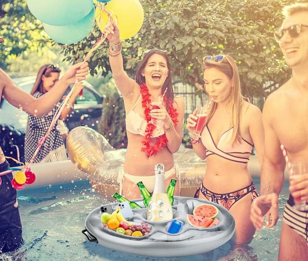 Dmuchany stolik basenowy do basenu jaccuzi pływający na napoje drinki