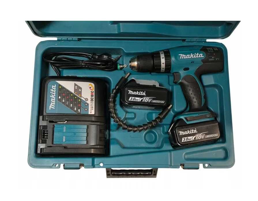 Wkrętarka Makita DHP453 18V 2X AKU + ŁAD + walizka