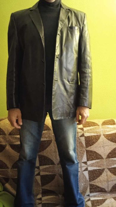 Пиджак кожаный мужской