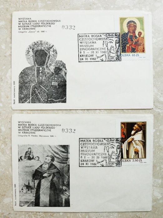 Koperty okolicznościowe , lata 1982., 1993., 10 szt., niekasowane