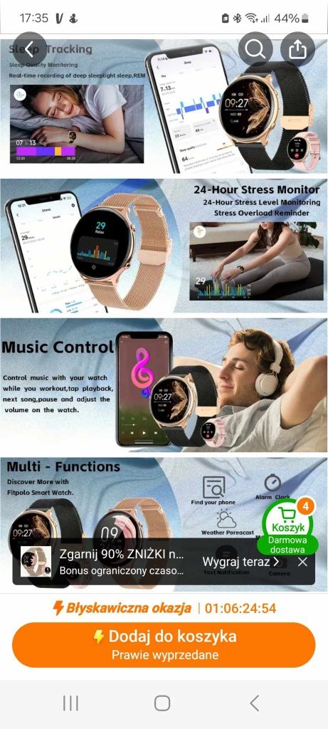 Smartwatch zegarek damski jak nowy