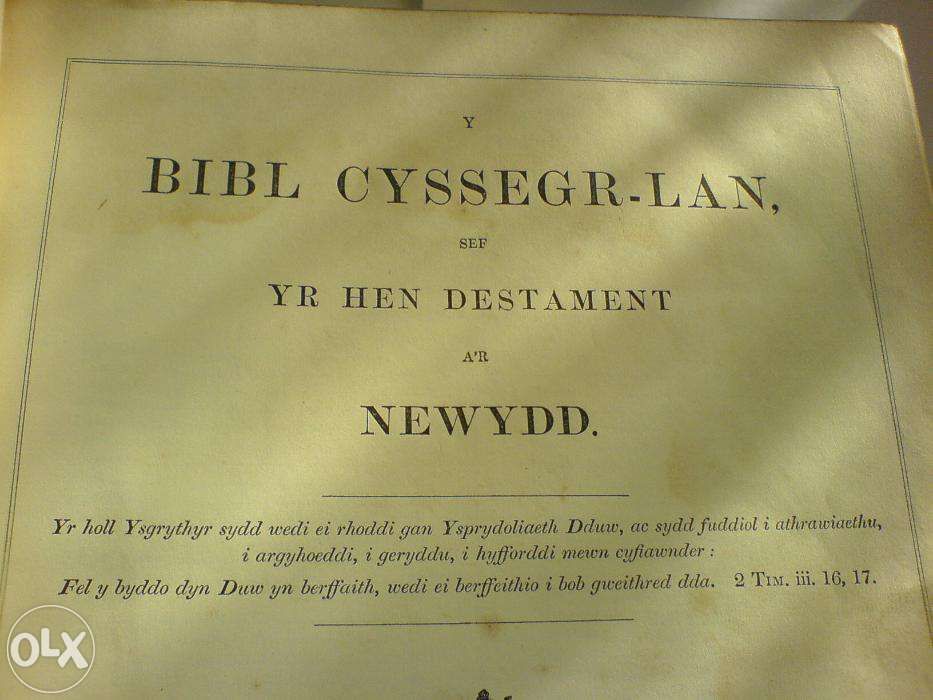 BIBLIA - y bibl cyssegr lan sef yr hen destament a newydd m.dccc.liv.