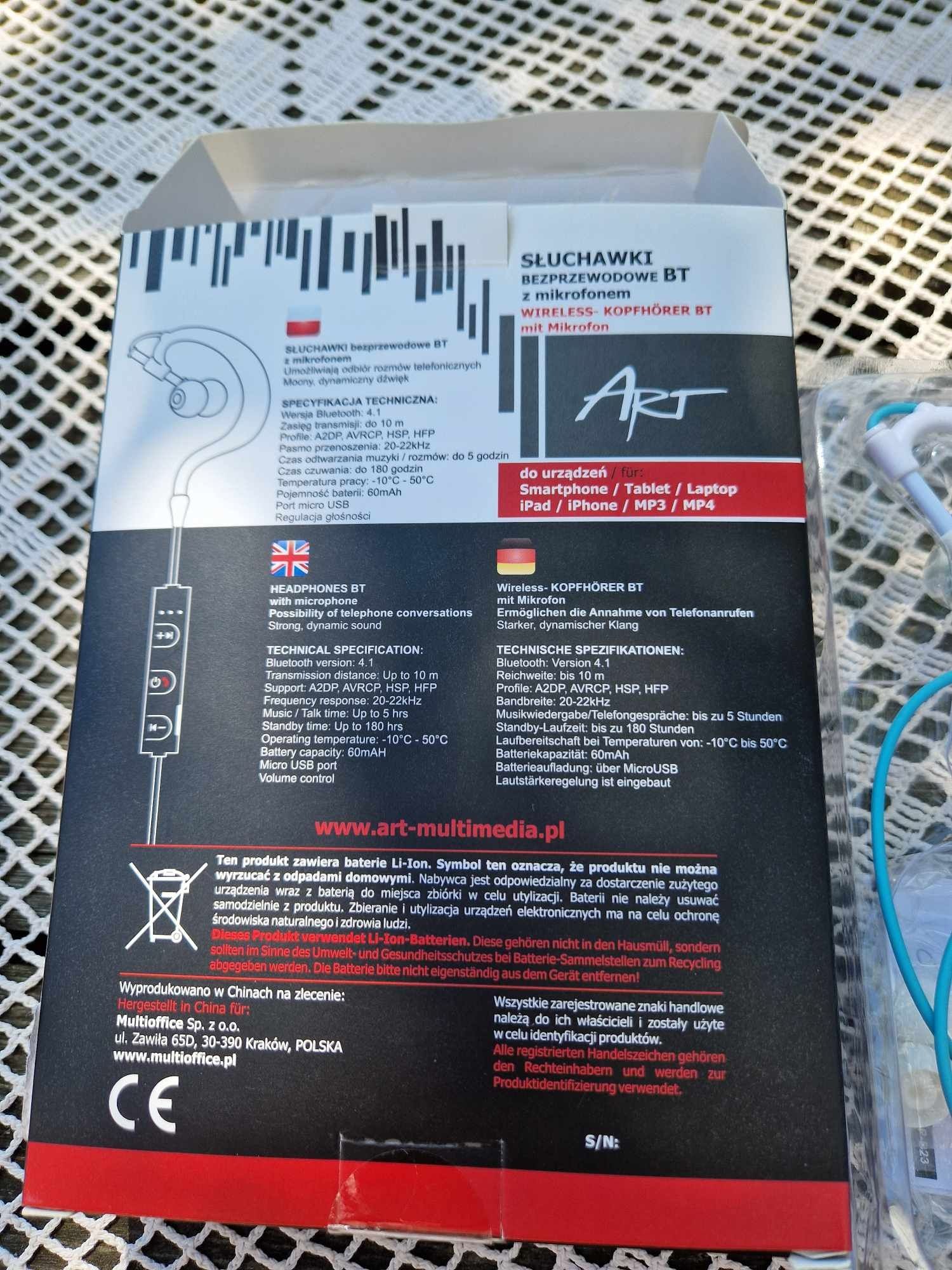 Słuchawki bezprzewodowe z mikrofonem