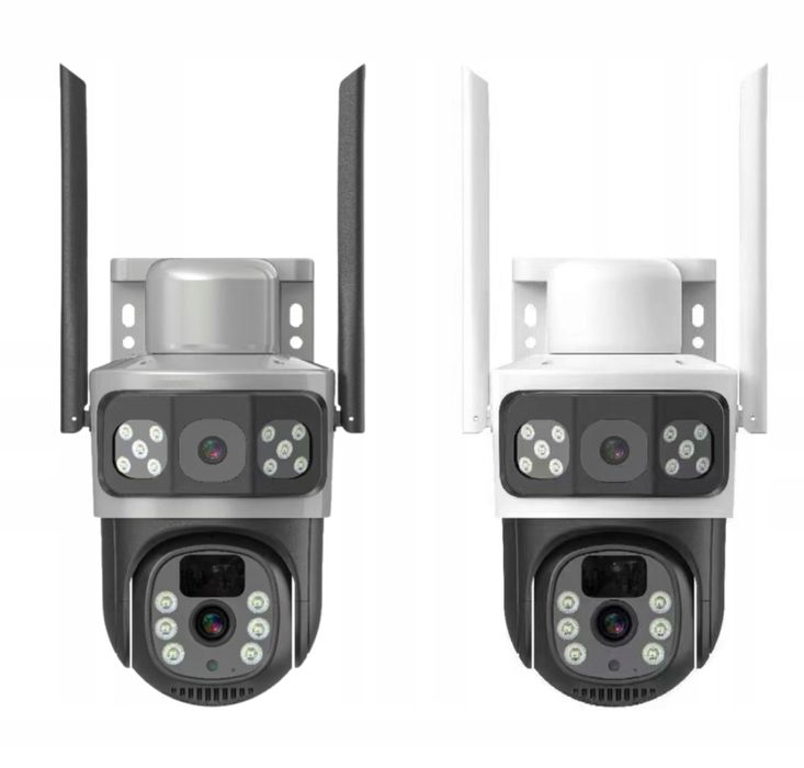 Podwójna Kamera Solarna Obrotowa Moitoring 2w1 LTE 4G Zewnętrzna SIM