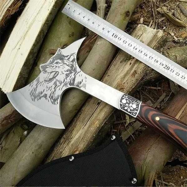 Toporek Nóż Siekiera TOMAHAWK Topór WOLF Etui SUPER HQ T28