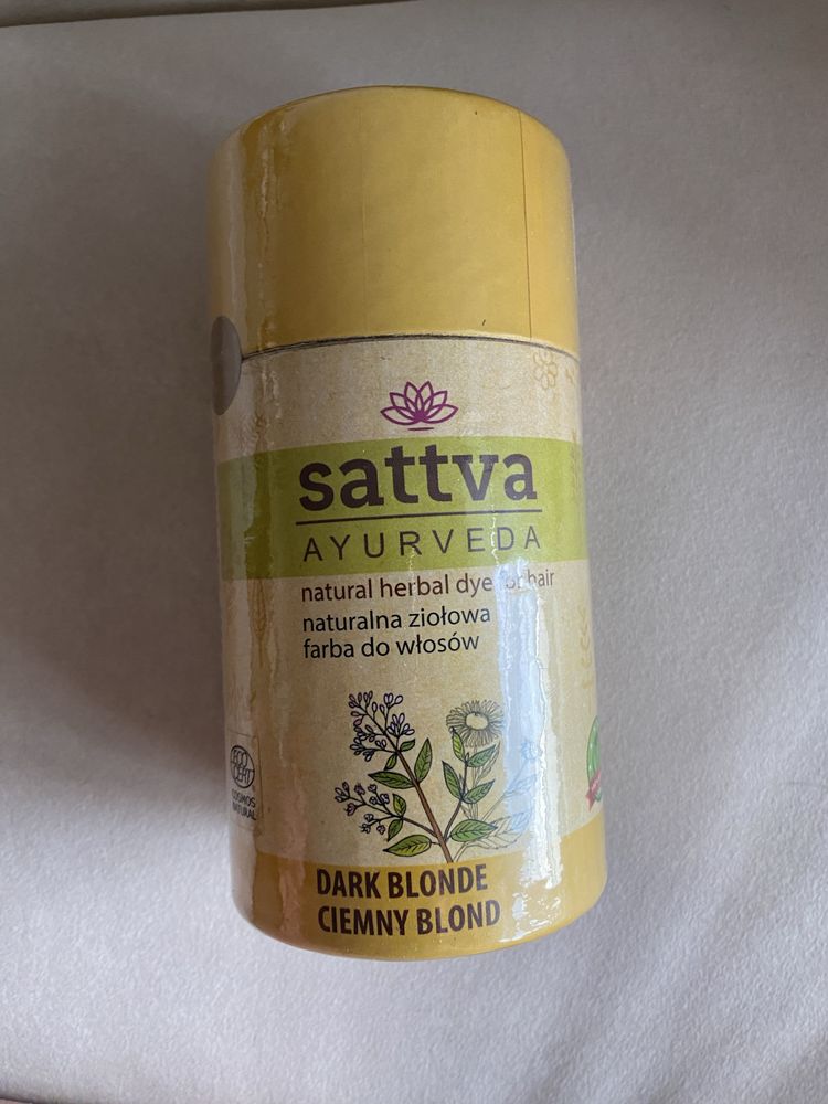 Sattva ayurveda naturalna ziołowa farba do włosów ciemny blond