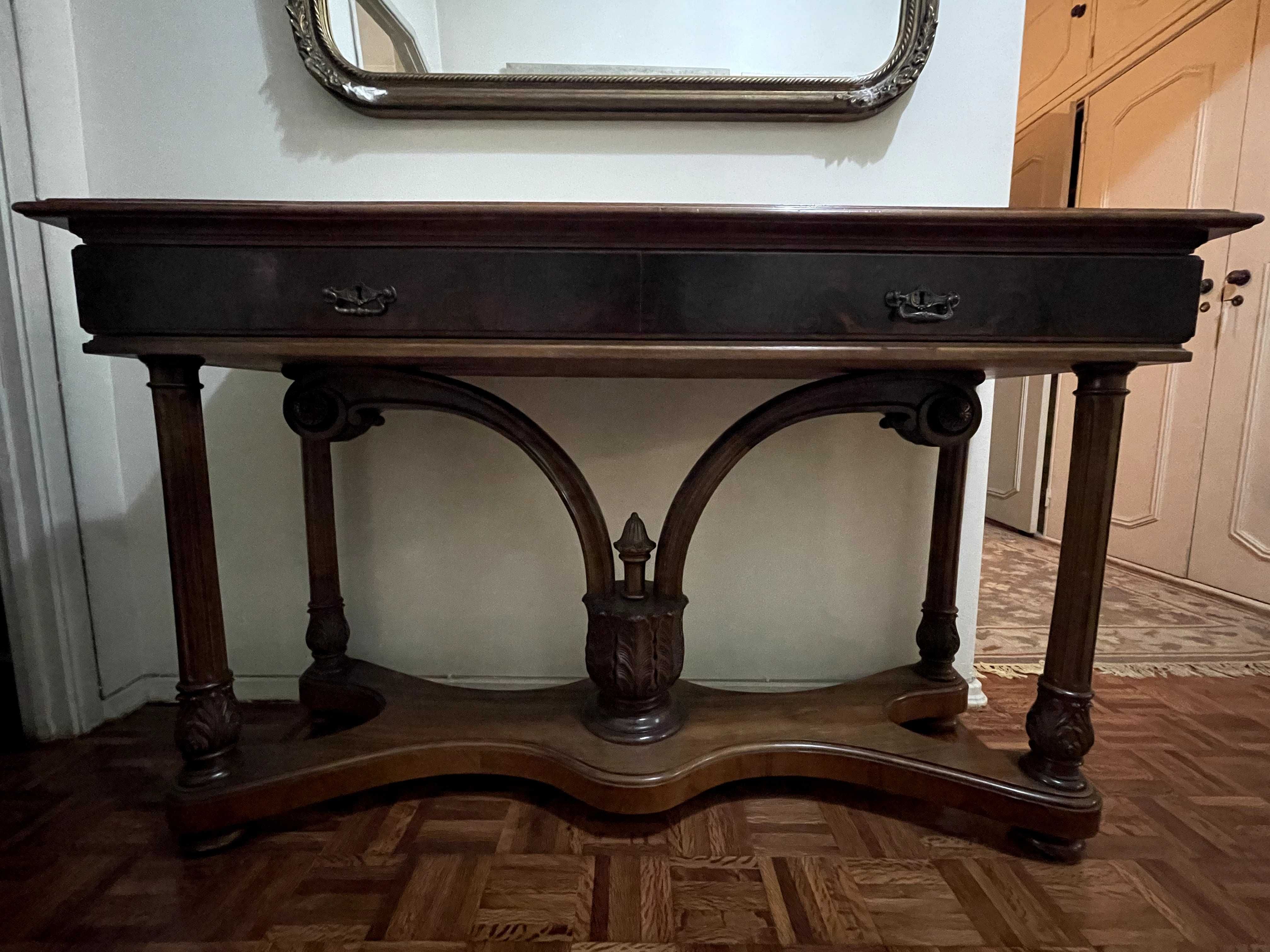 Mesa de Madeira com Mármore - Elegância e Funcionalidade