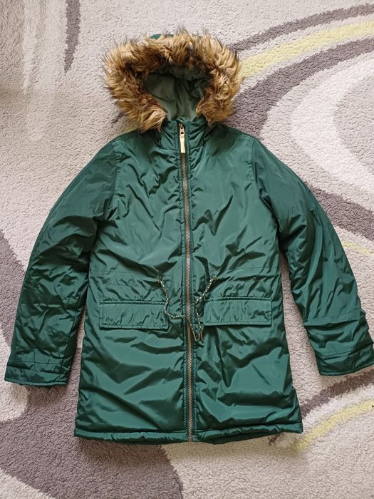 Zimowa dziewczęca kurtka parka r. 146
