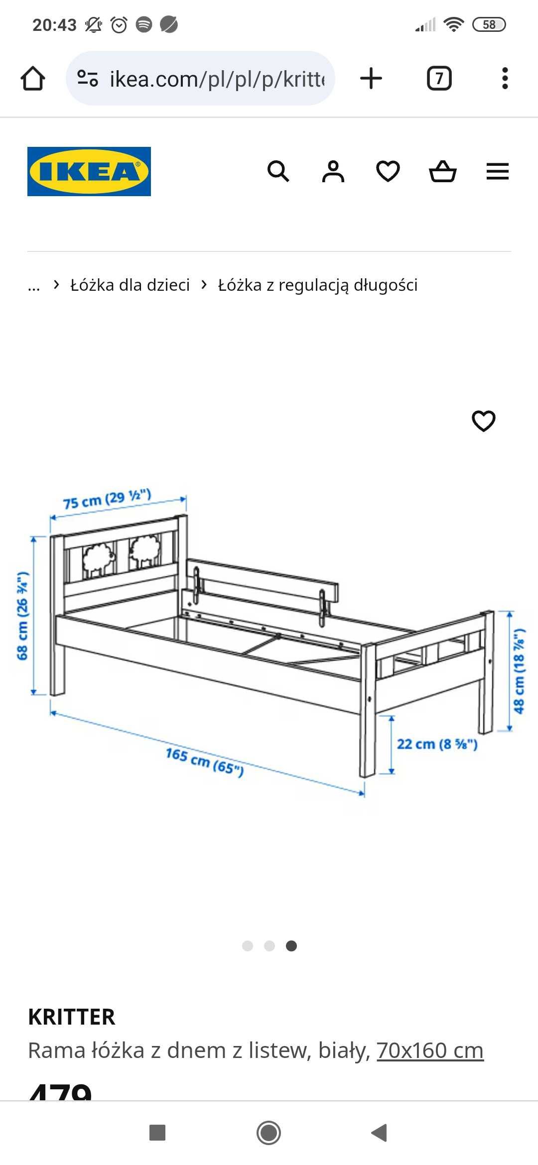 Łóżeczko Kritter IKEA