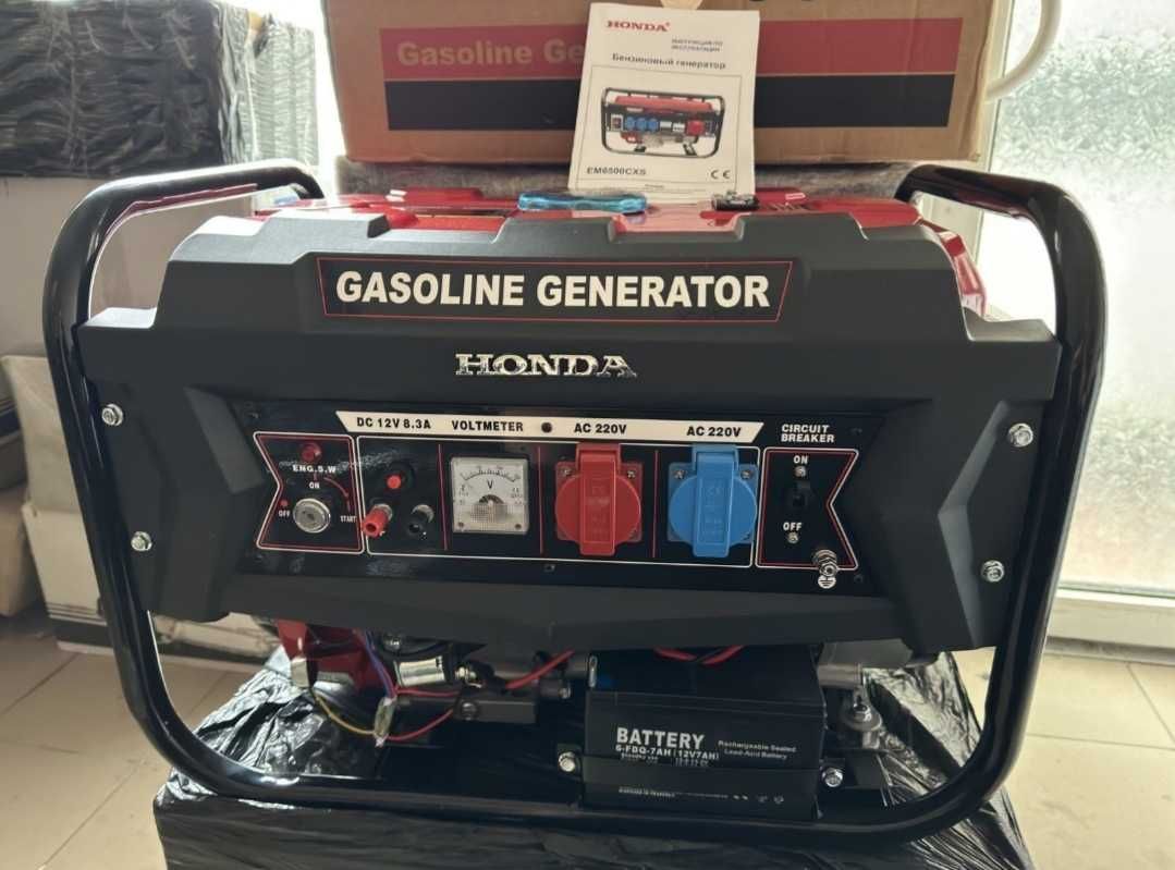 Генератор 6500 Хонда Однофазный Электростартер Новый Бензиновый
