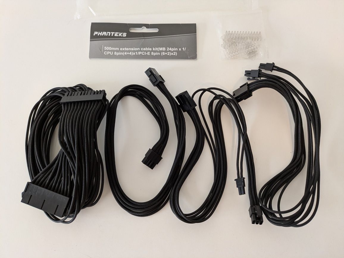 Kit Cabos Expansão Phanteks Sleeved Pretos