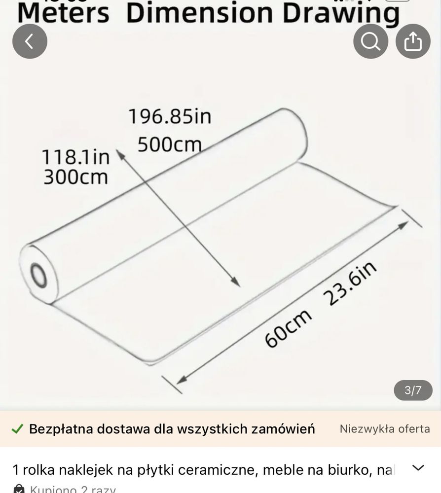 Folia aluminiowa rolka naklejka blat kuchnia szara 60x500 cm
