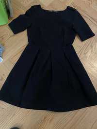 Czarna eleganxka sukienka z baskinka r.XS