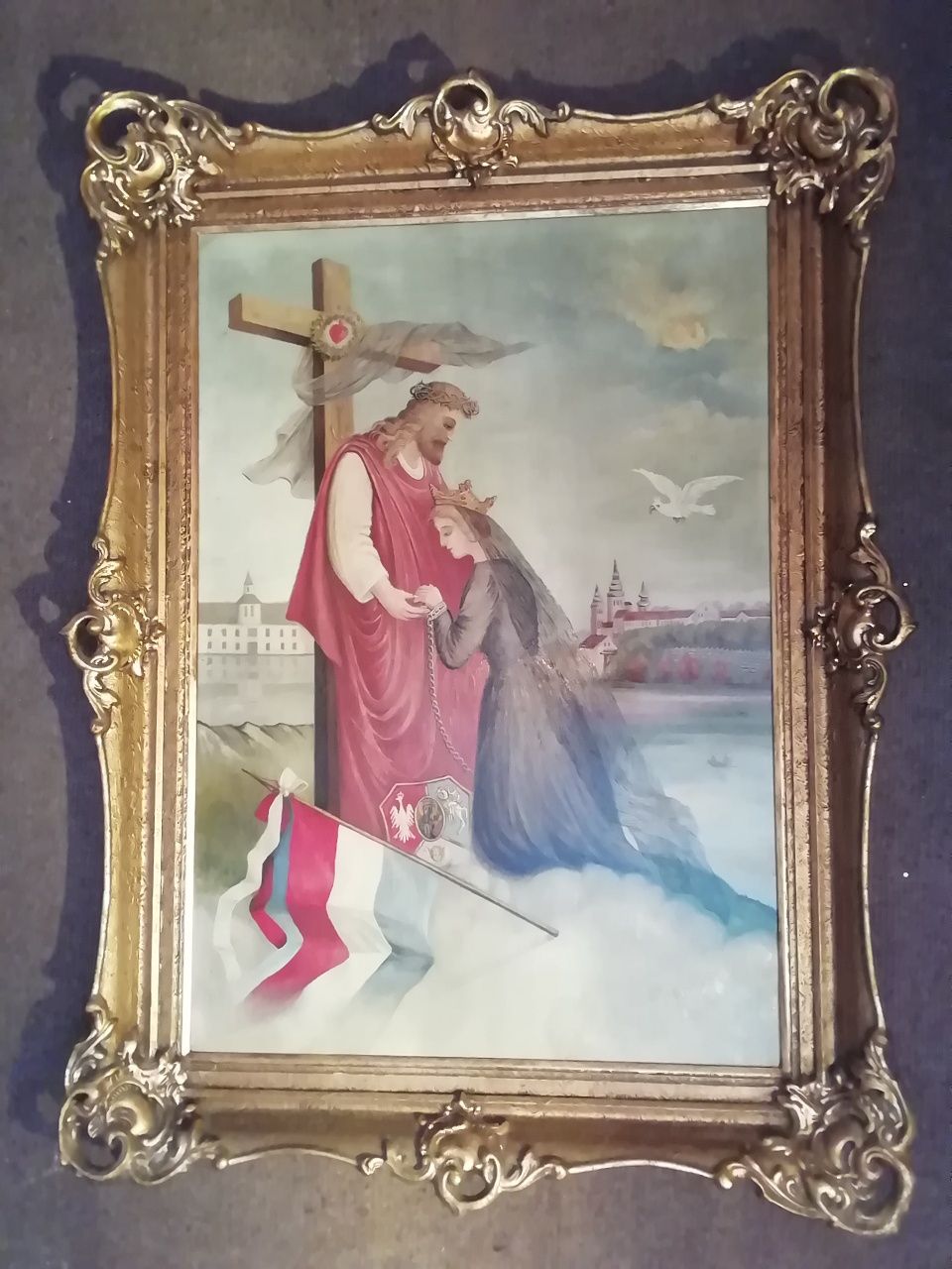 Obraz "Polska w kajdanach" Anna Czartoryska olej deska 130x100 cm