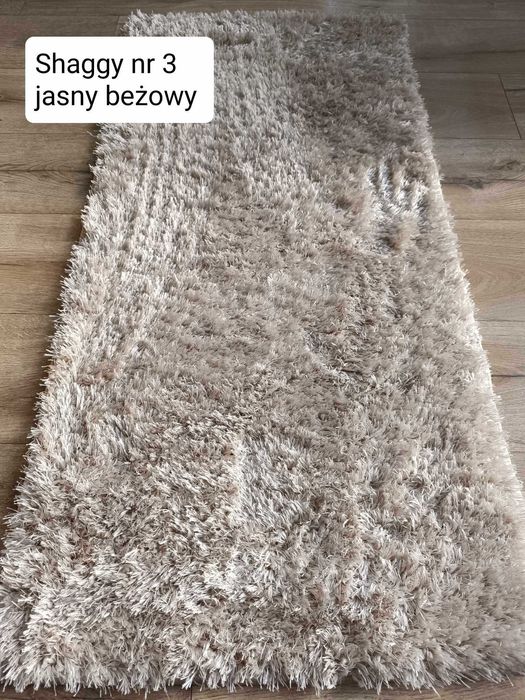 Dywan shaggy beżowy do salonu gruby mięciutki