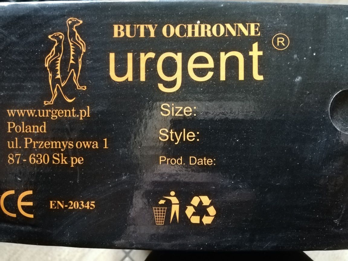 Buty skórzane robocze ochronne z podnoskiem firmy Urgent
